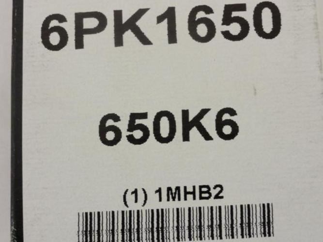 Bando 650K6; Serpentine Belt; 6PK1650