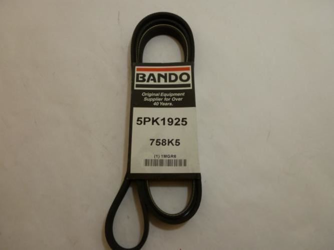 Bando 5PK1925; Serpentine Belt 758K5; 5-ribs 75.8"L; 1MGR6