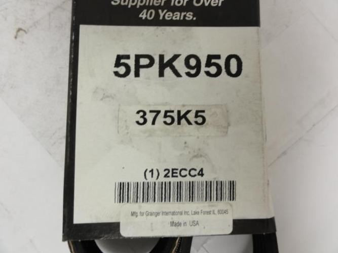Bando 5PK950; Serpentine Belt 375K5; 5-ribs 37.5"L; 2ECC4