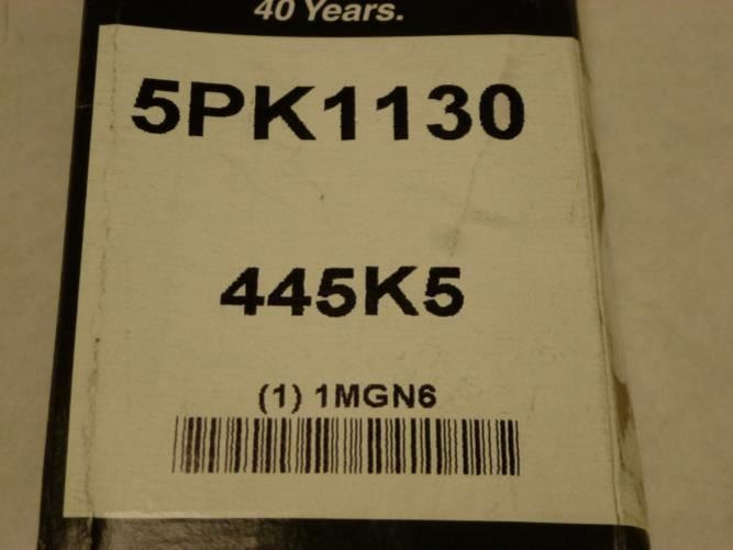 Bando 445K5; Serpentine Belt 5PK1130