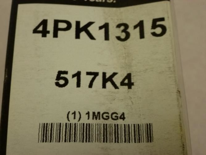 Bando 517K4; Serpentine Belt; 4PK1315