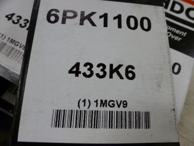 Bando 433K6; Serpentine Belt 6PK1100