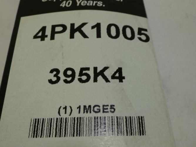 Bando 395K4; Serpentine Belt; 4PK1005
