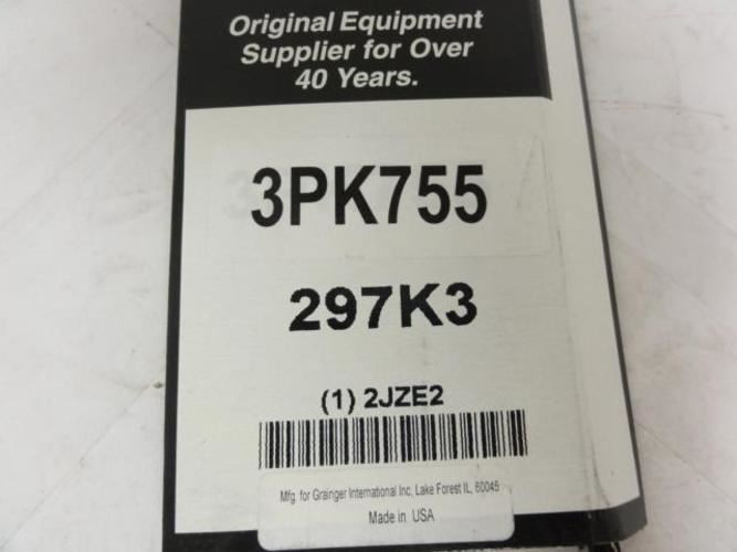 Bando 3PK755; Serpentine Belt; Industry Number 297K3