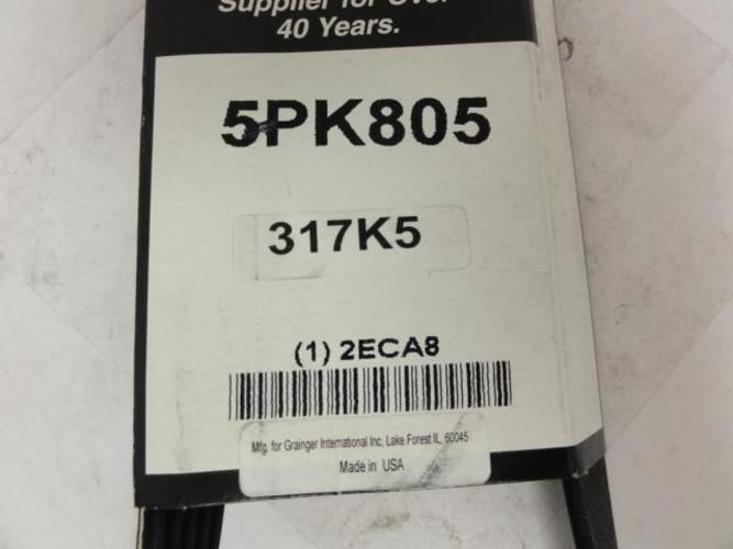 Bando 5PK805; Serpentine Belt 317K5; 5-ribs 31.7"L; 2ECA8