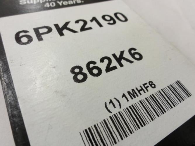 Bando 1MHF6; Serpentine Belt; 6-Rib; 86.2"Long; 862K6