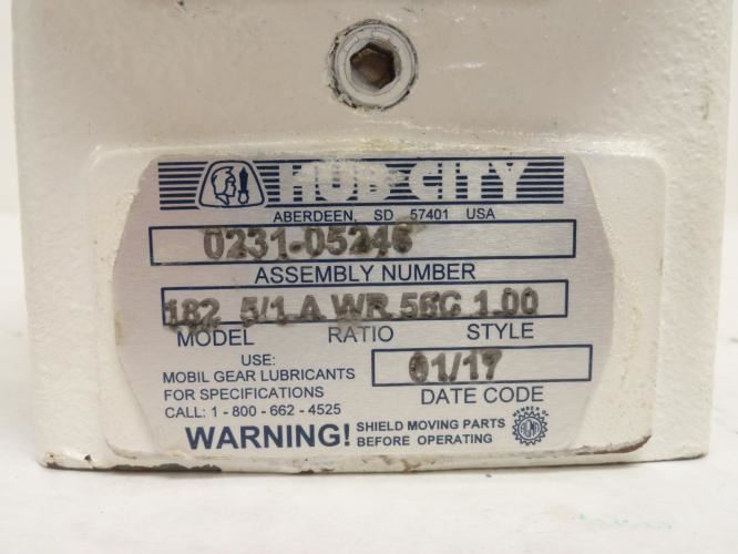 Hub City 0231-05246; Gearbox; 90Deg; 5:1 Ratio; Frame: 56C