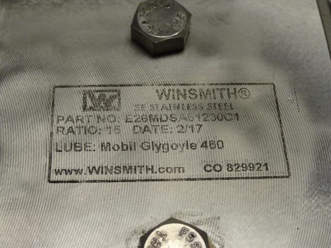 Winsmith E26MDSA51230C1; Gear Reducer; 15:1 Ratio; SS; RA