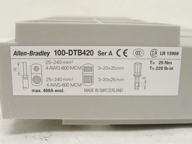 Allen-Bradley 100-DTB420; Box-2 Terminal Lugs Class IP2X; 3P