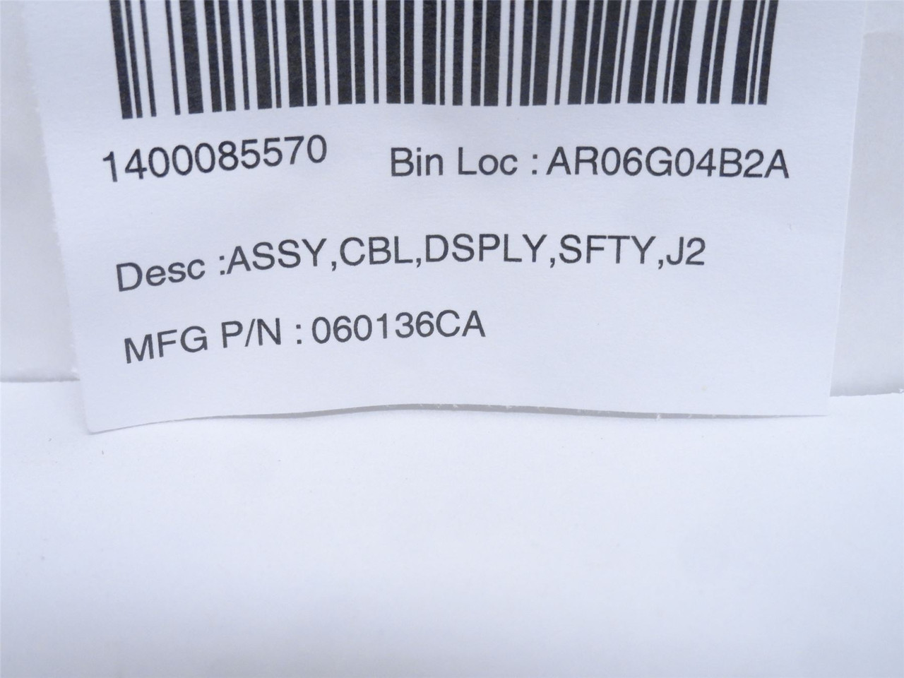 Formax 060136CA; Safety Display Cable J2