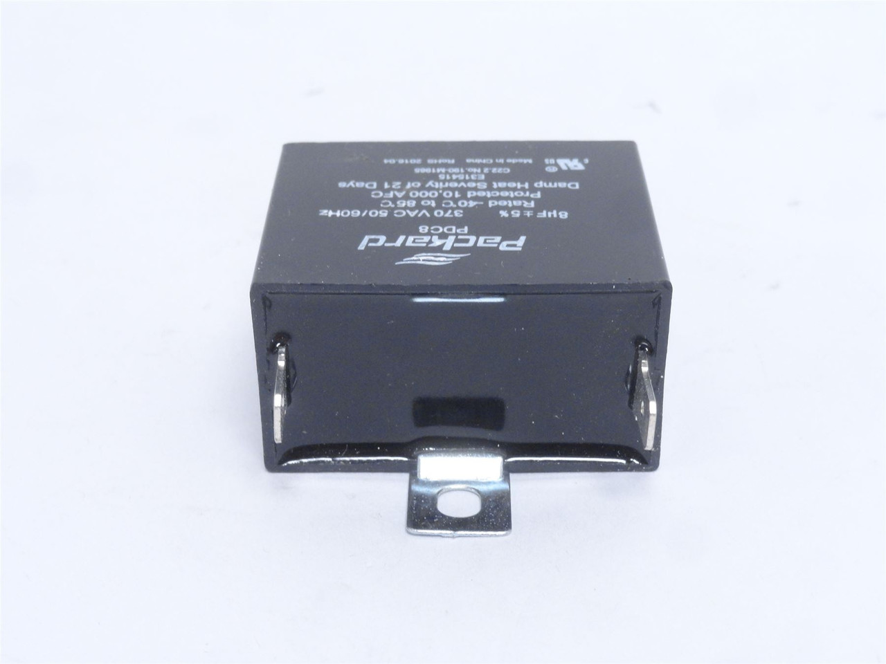 Packard PDC8; Rectangle Motor Run Capacitor; 8MFD; 370VAC