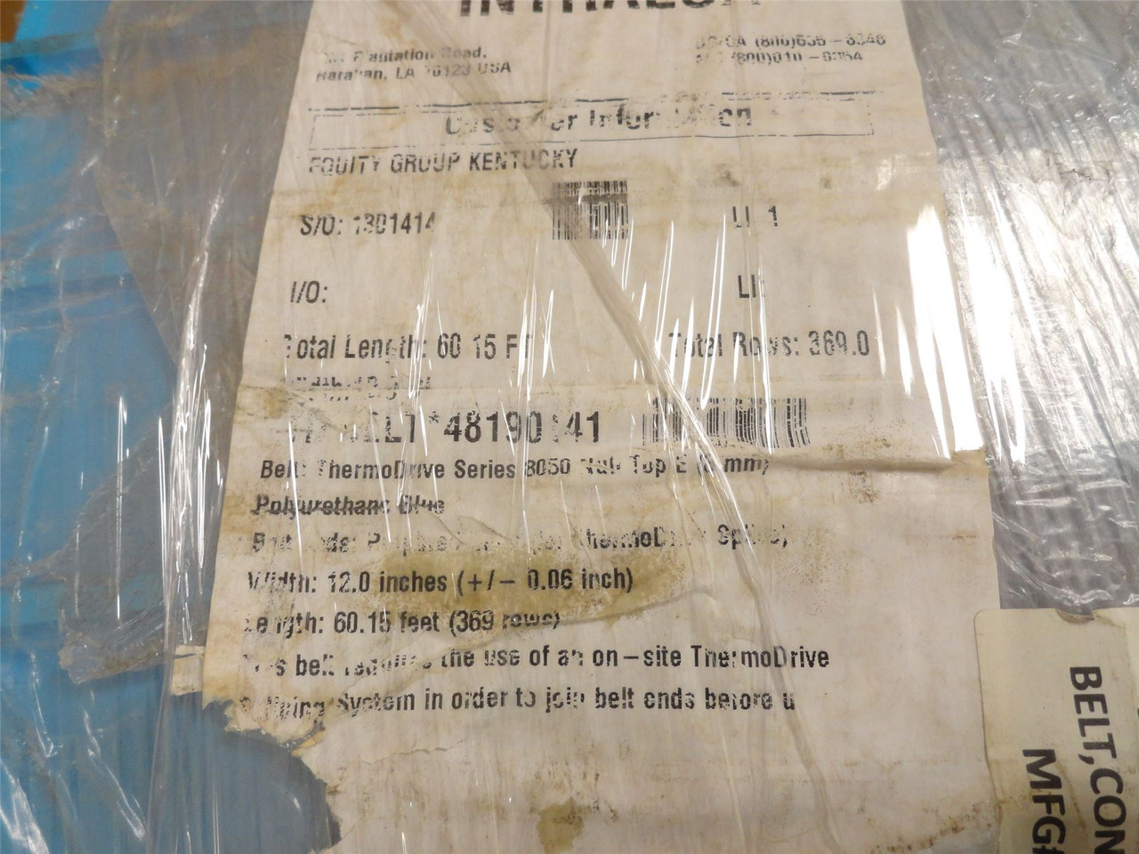 Intralox S8050-12-60; Thermo-Drive Belt; 12" Wide x 60' Long