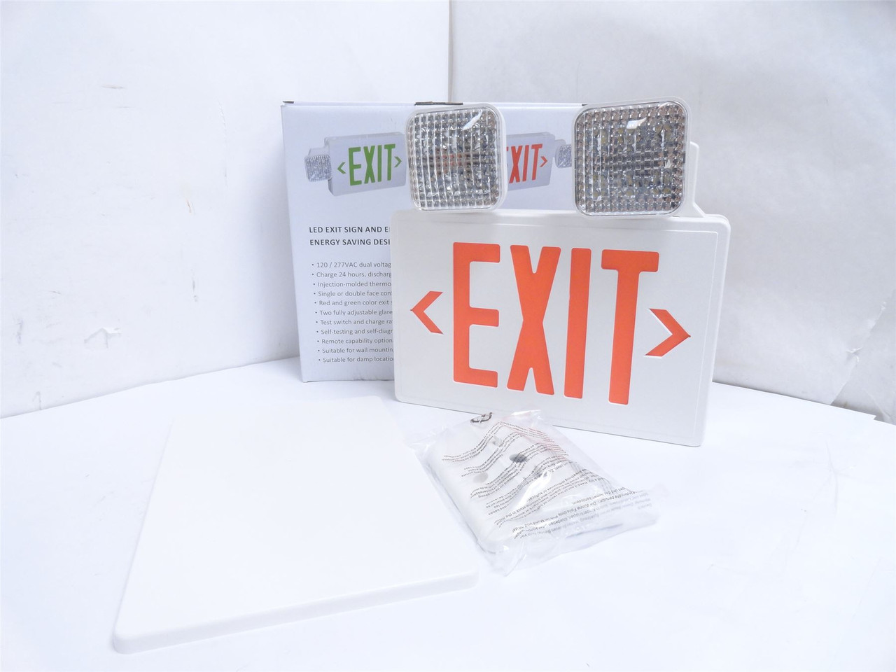 Thomas + Betts ELXN400R2SQL; LED Combo Exit Sign; 120/277VAC