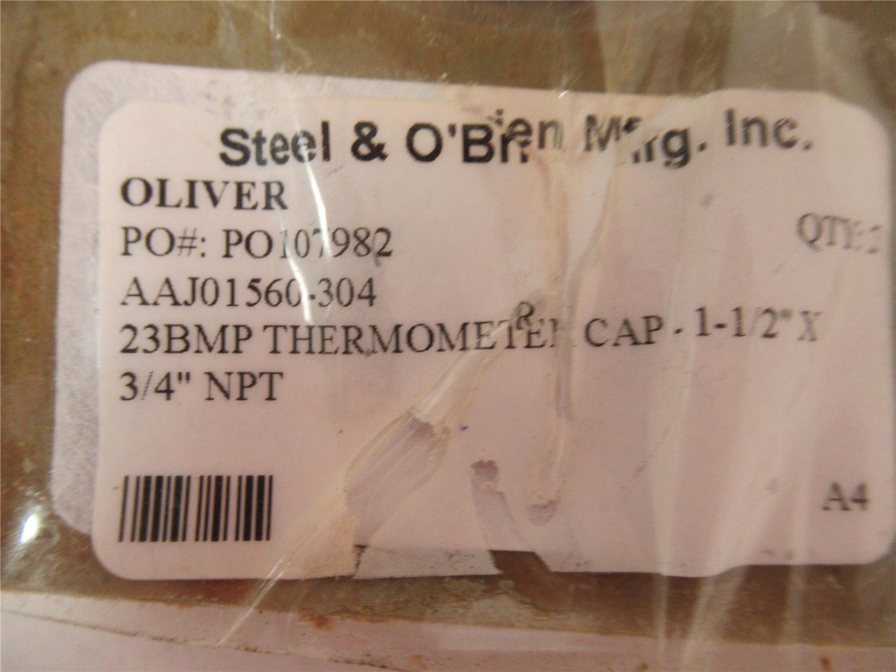 Tri-Clover 23BMP15304; Thermal Adapter Cap 1.5"x 3/4" NPT3 SS