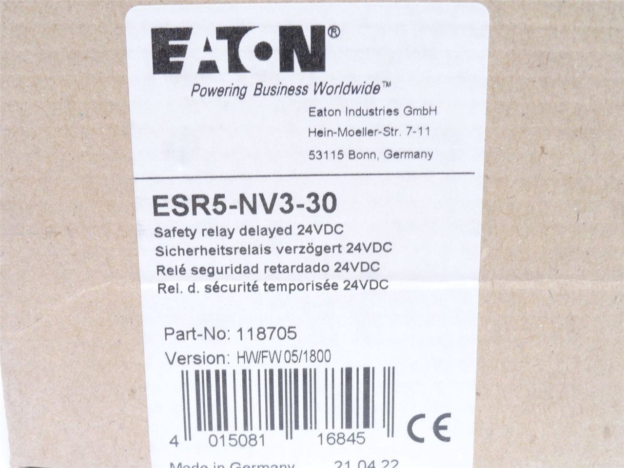 Eaton ESR5-NV3-30; Safety Monitoring Relay; 24VDC; 16-Pin