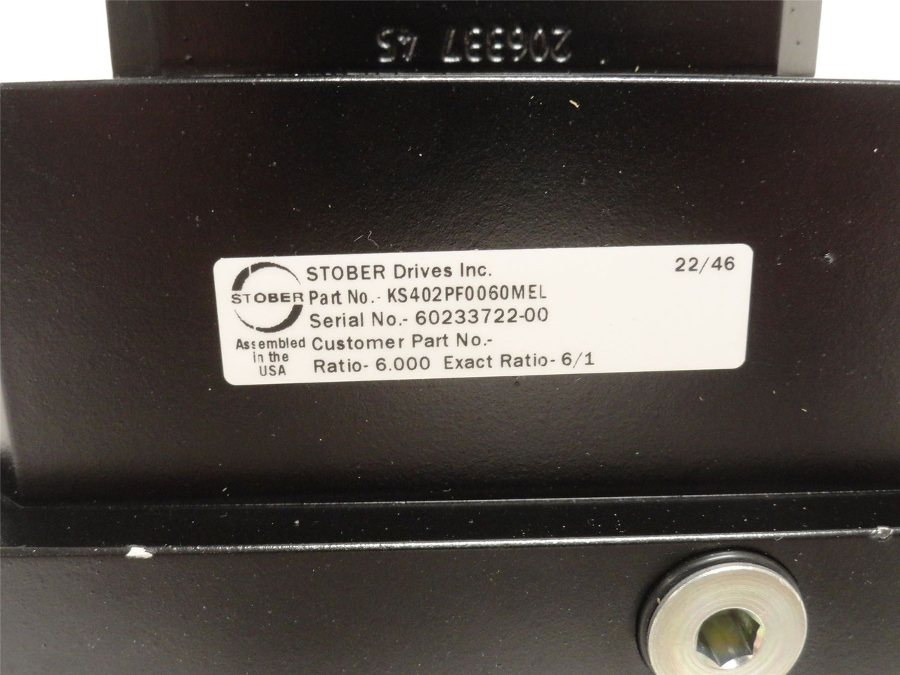 Stober KS402PF0060MEL; Gearhead; 90Deg; 6:1 Ratio