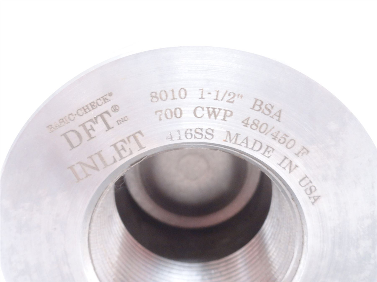 DFT 8010; In-Line Threaded Check Valve; 1-1/2NPT; 1-1/2" BSA