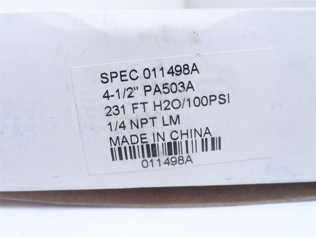 Ametek 011498A; Pressure Gauge; 0-100PSI; 0-220ft/H2O