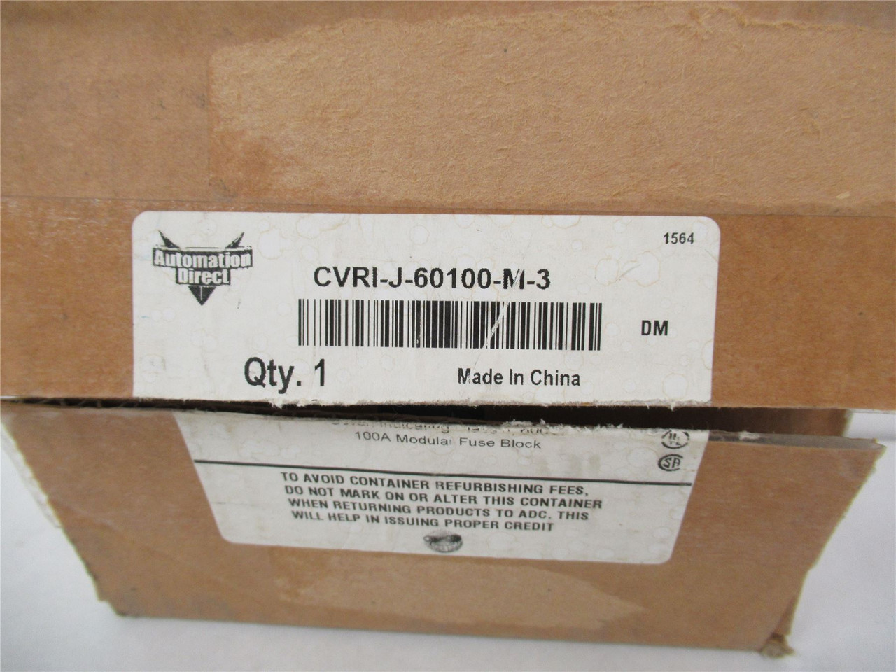 Bussmann CVRI-J-60100-M; Lot-3 Fuse Cover 600V 100A Class J