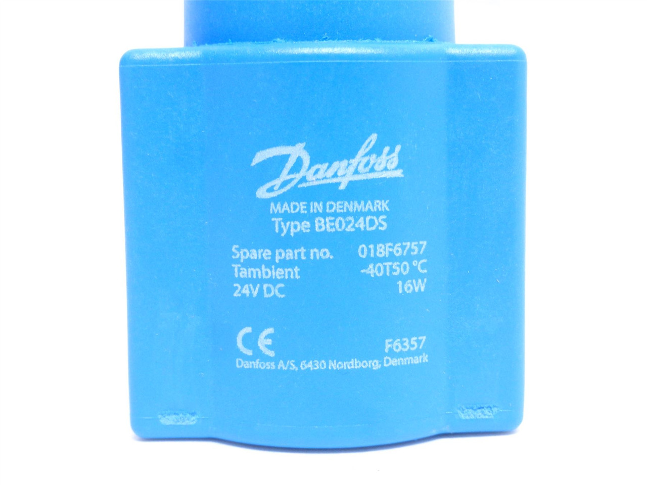 Danfoss 018F6757; Solenoid Coil Type BE024DS 24VDC 16W 5/8"ID