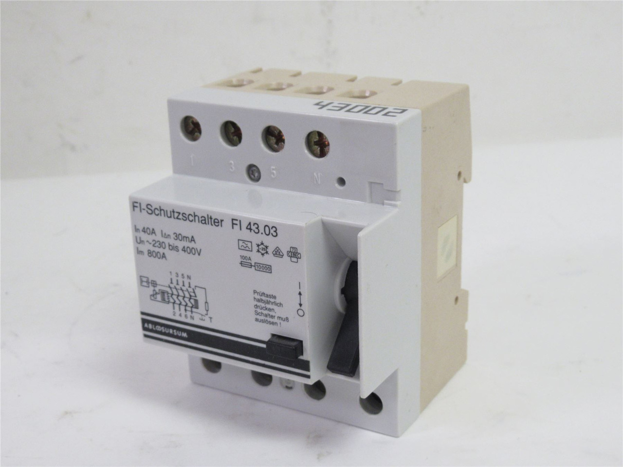 FI-Schutzschalter FI 43.03; Circuit Breaker; 4P; 40A; 400V