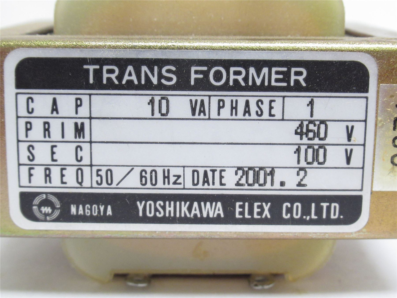 Yoshikawa 871; Transformer; 10Va; 1-Phase; 460VAC Primary