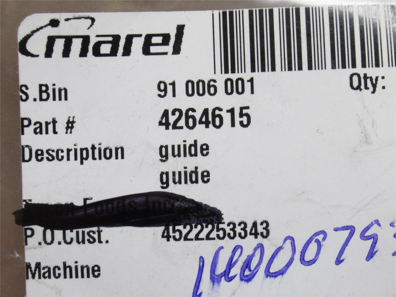 Marel 4264616; Nylon Folder Guide