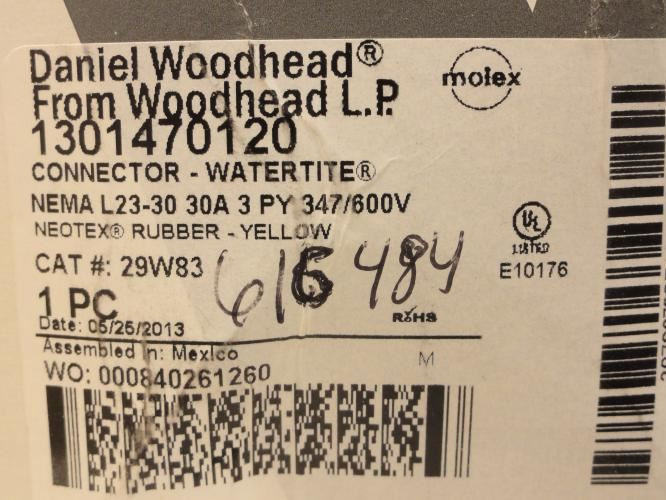 Woodhead 29W83; Watertite Connector; 30A; 3PH; 1301470120
