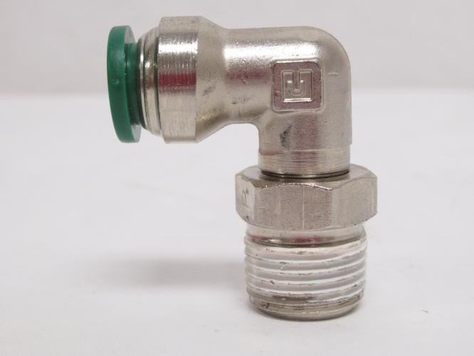 Parker W169PLP-6-6; Brass Swivel Elbow; 90Deg; 3/8"PTC x 3/8NPT