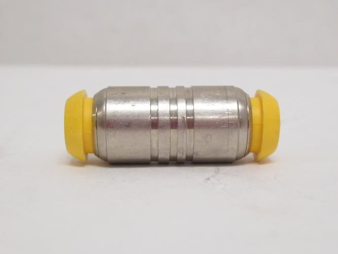 Parker HPB8; Brass Prestolok Tube Union 8mm Tube; Nickel Plate