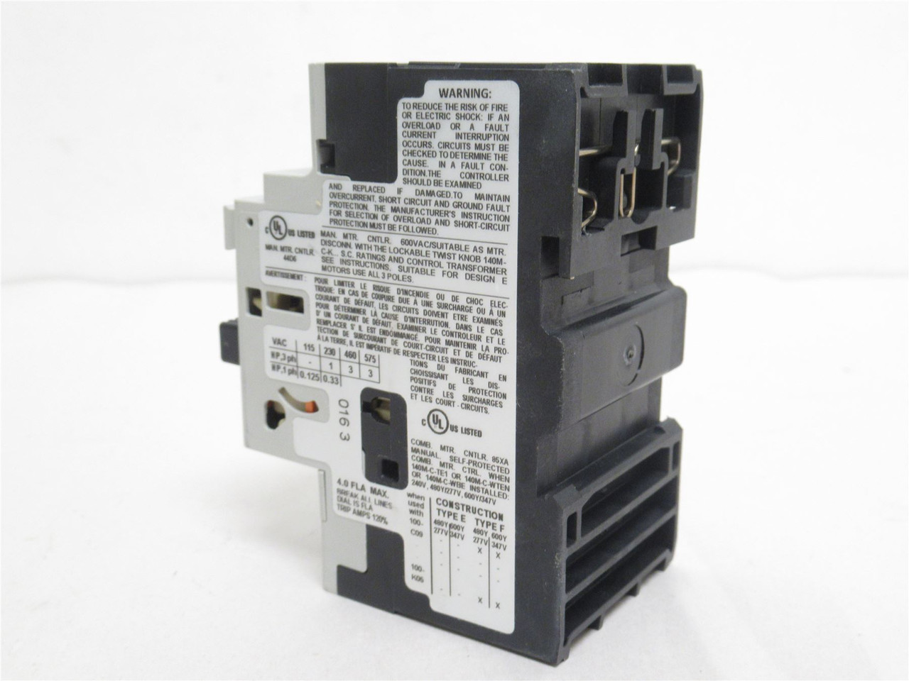 Allen-Bradley 140M-C2E-B40; Motor Protector; 2.5-4A; 3P; 600V