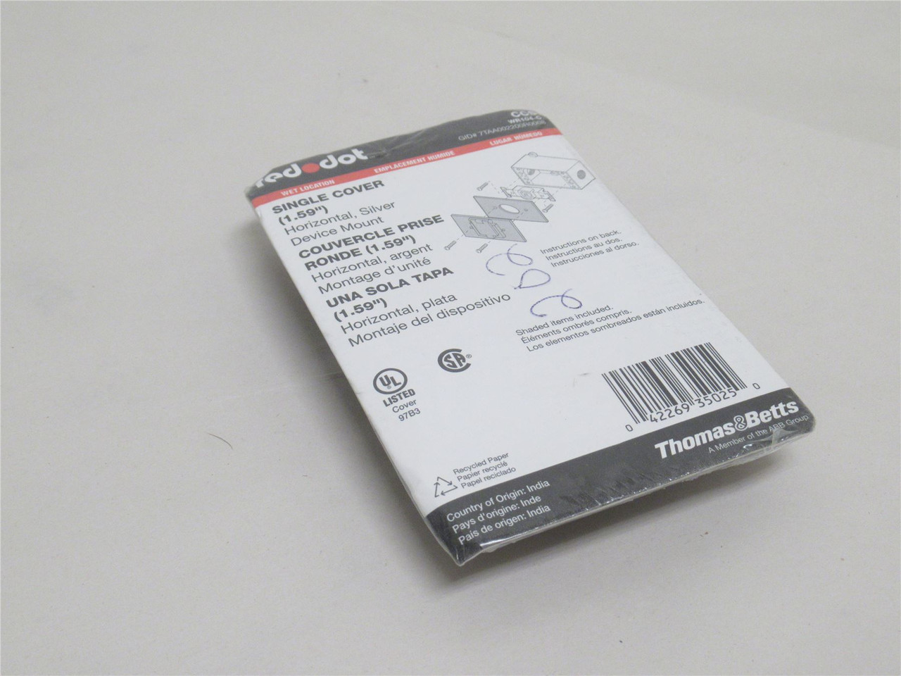 Red Dot WR104-CV; Weatherproof Cover; 1-Gang; Aluminum