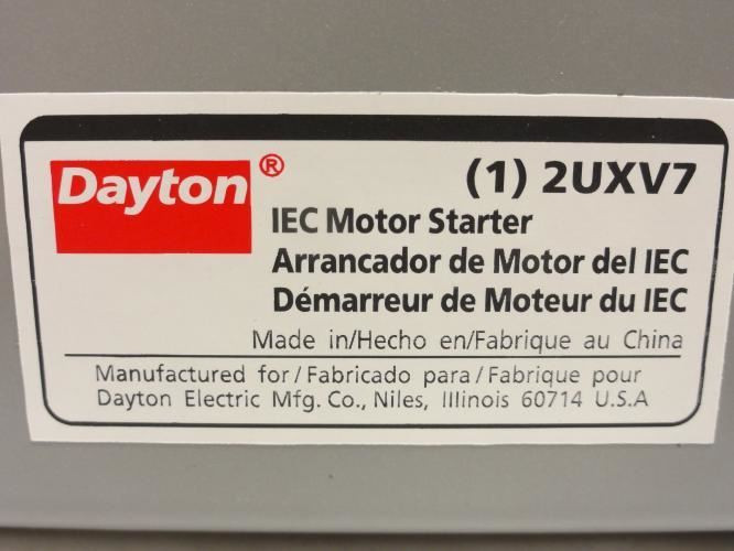 Dayton 2UXV7; Starter; 18A; 3P; 600V Max; Coil: 24V