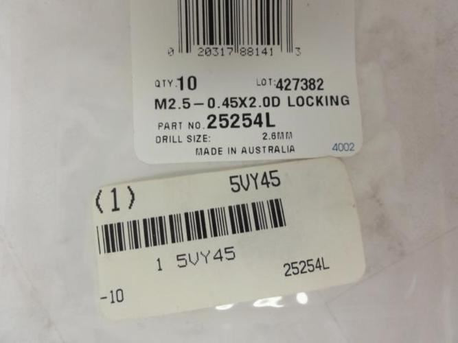 Recoil 25254L; Thread Insert; M2.5 x 0.45x5mm; Pk10