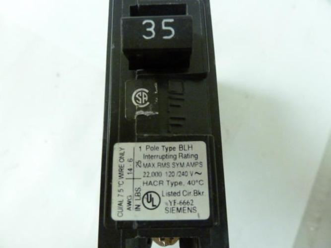 Siemens B135H; Cricuit Breaker; 35 Amp