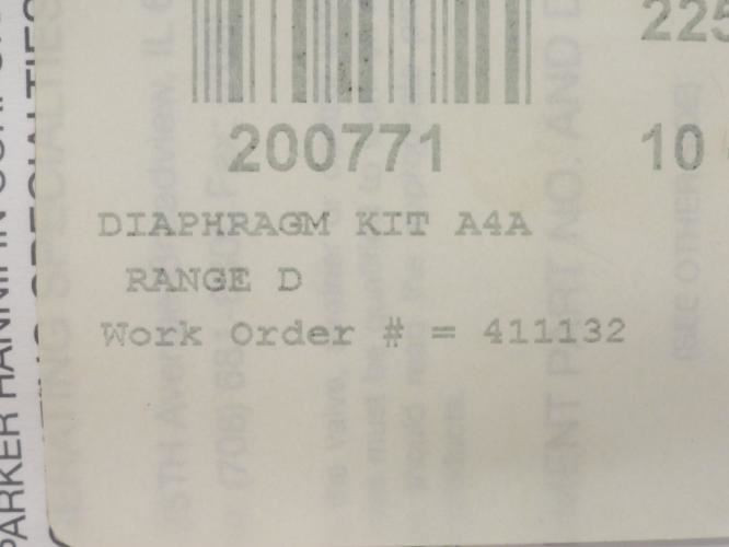 Parker 200771; Diaphragm Kit; A4A