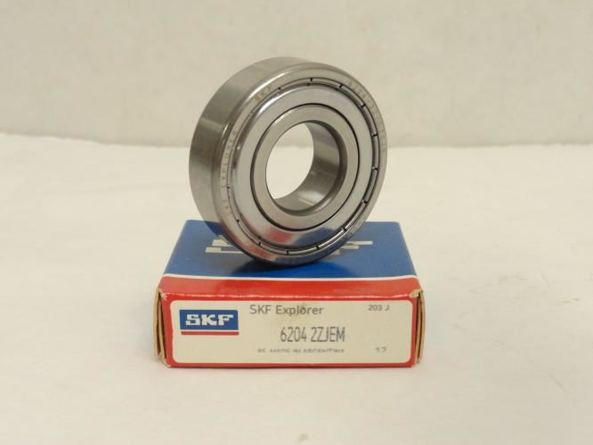 SKF 6204 2ZJEM; Ball Bearing 20mm ID x 47mm OD x 14mm Wide