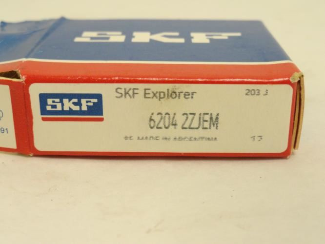 SKF 6204 2ZJEM; Ball Bearing 20mm ID x 47mm OD x 14mm Wide