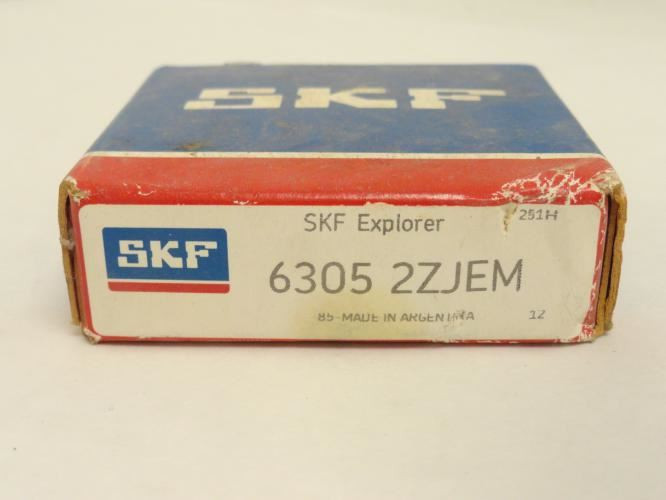 SKF 6305-2ZJEM; Ball Bearing 25mm ID x 62mm OD x 17mm Wide