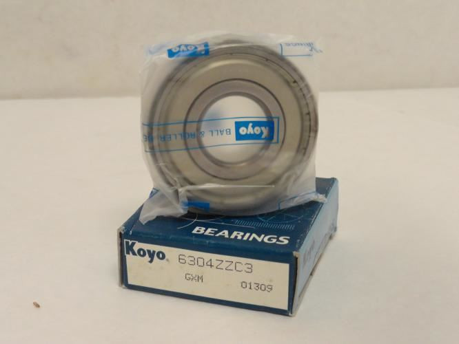 Koyo 6304ZZC3; Ball Bearing 20mm ID x 52mm OD x 15mm Width