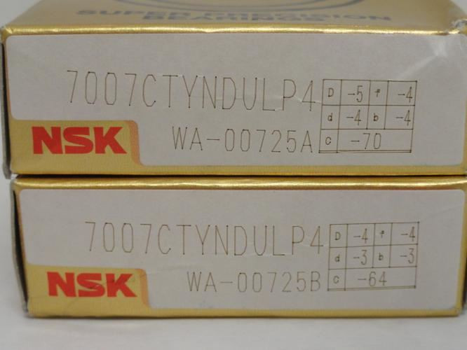 NSK 7007CTYNDULP4; Matched Set Precision Bearing 35mm x 62mm OD