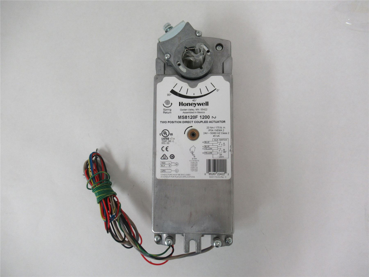 Honeywell MS8120F 1200; Two Position Actuator 24V