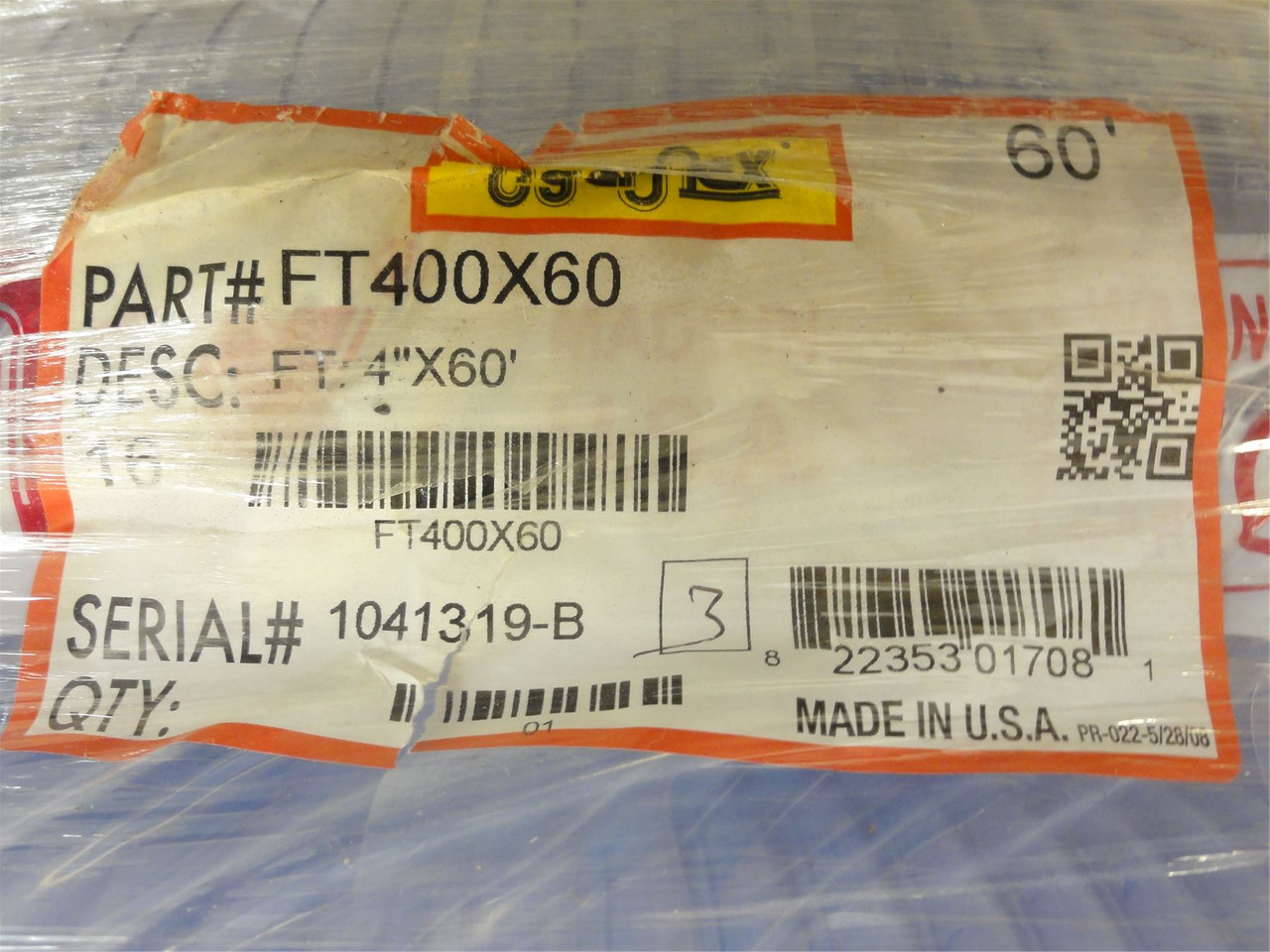 Kuriyama FT400X60; Heavy Duty PVC Suction Hose 4"ID x 60' Roll