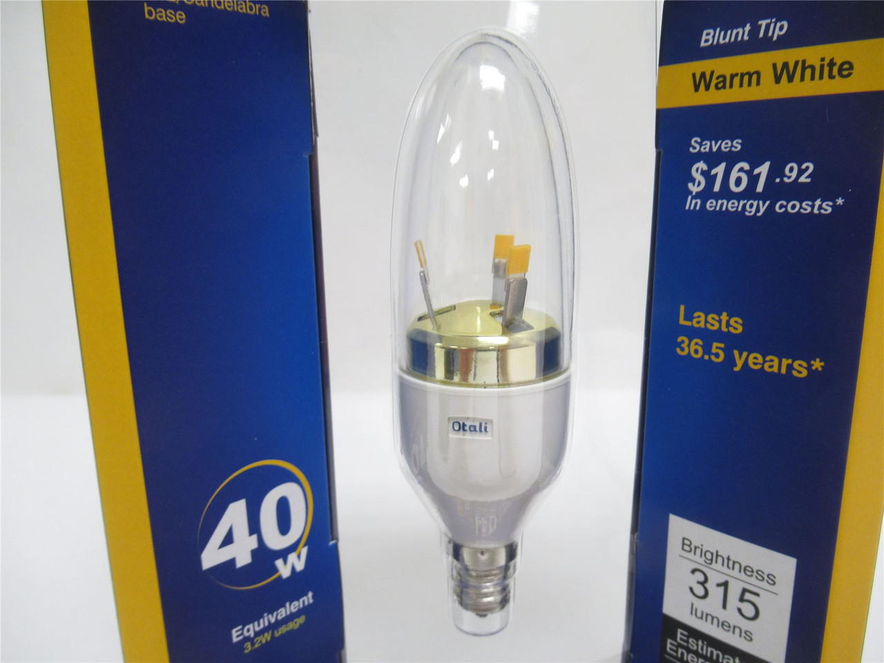 Otali WL-S10001H35F-A; Lot-48 LED E12/Candelabra Bulb 3.2Watt