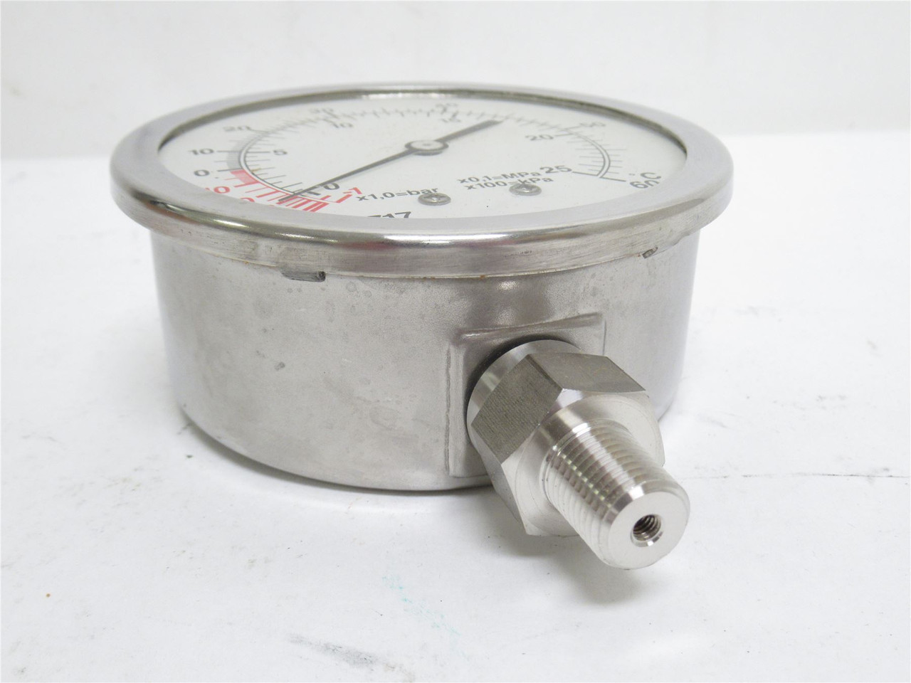 Hansen GA1-S; Pressure/Temp Gauge; SS; 300PSI/60Deg Celsius