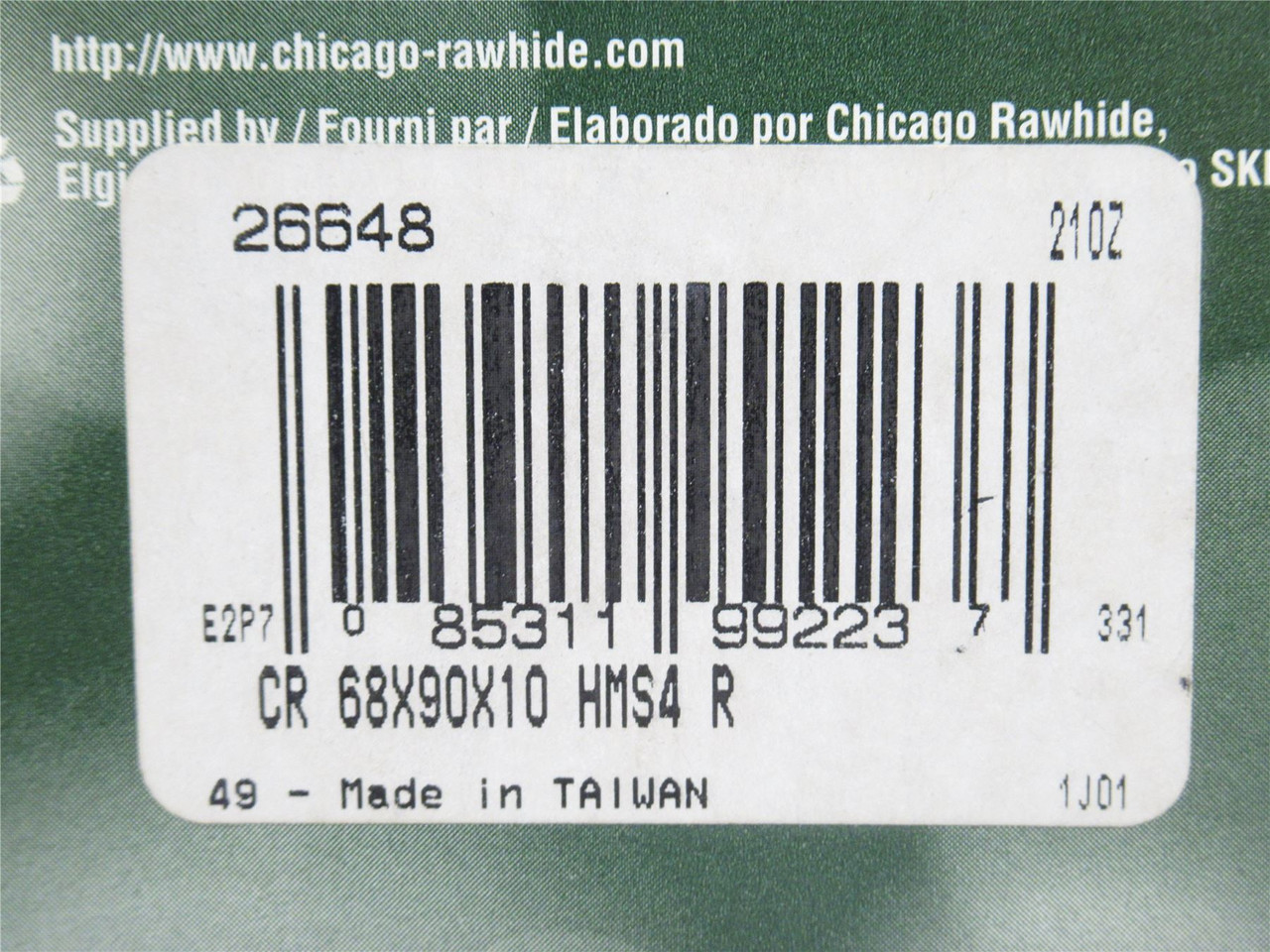CR 26648; Oil Seal; 68mmID x 90mmOD x 10mm Width
