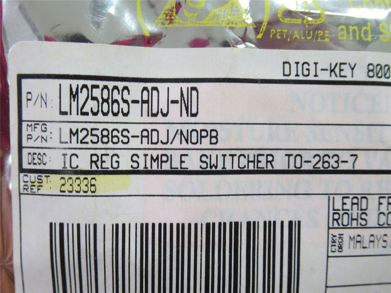 Texas Instruments LM2586S-ADJ/NOPB; Lot-6 IC Reg 3A TO-263-7