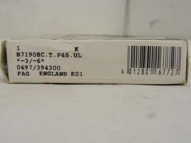 FAG B17908C.T.P4S.UL; Angular Contact Bearing 40mm ID x 62mm OD