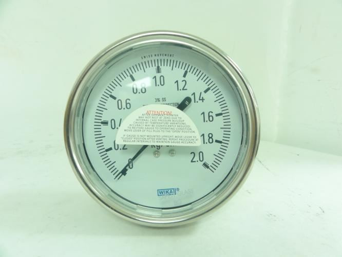 Wika 50557203; Pressure Gauge; 1/2"NPT; 0-2.0kg/cm2