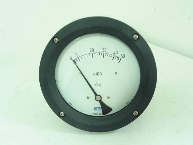 Wika 700.05 4.5; Pressure Gauge; 0-50in.H20; 1/2"NPT; 3000PSI